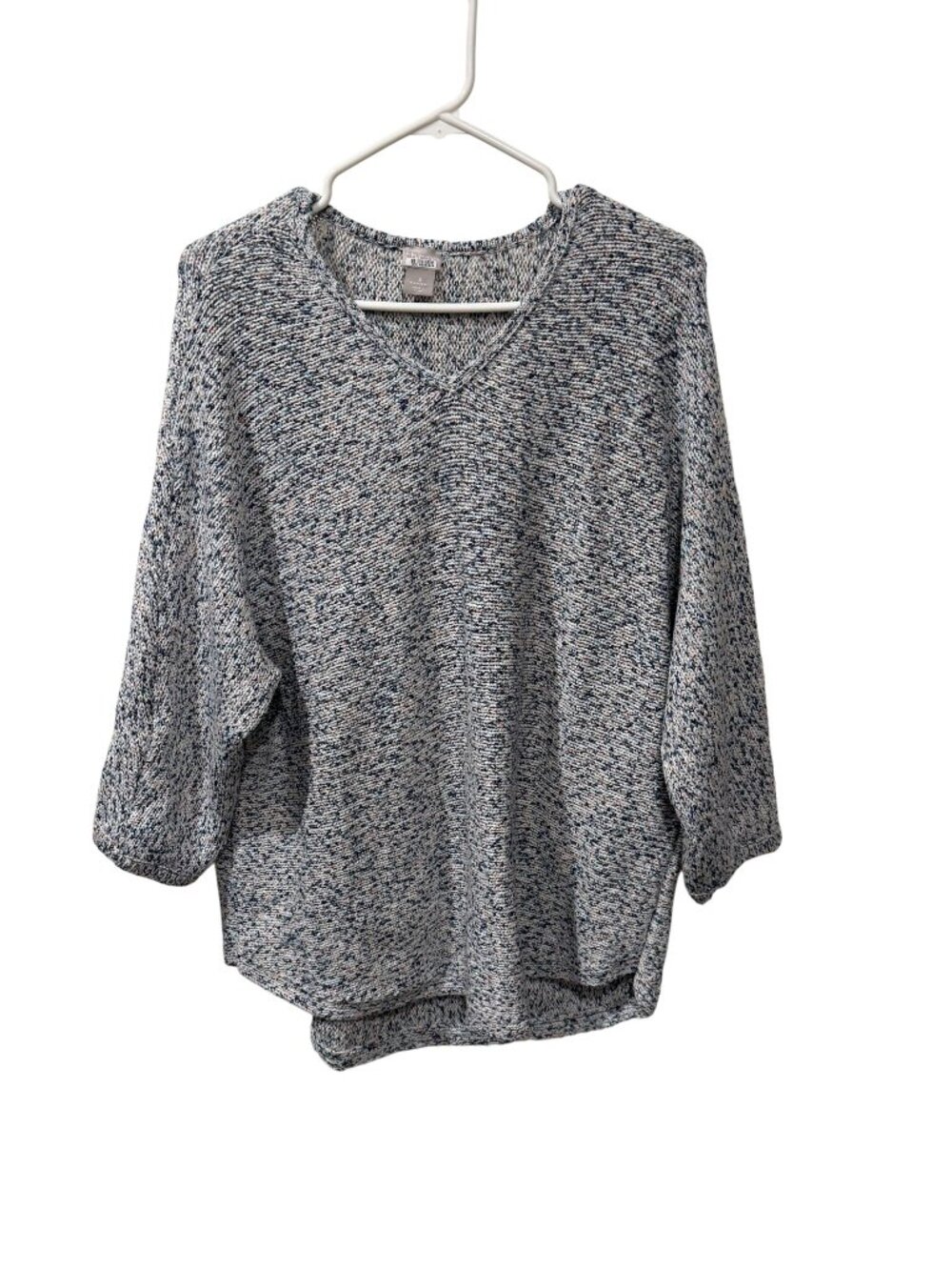 Chicos Womens Multicolor Knit Pullover Sweater Size XL 3/4 Sleeve Lightweight Ca